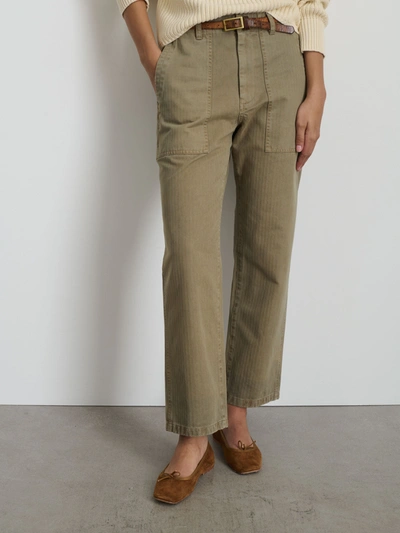 Shop Alex Mill Neil Pant In Herringbone In Vintage Olive