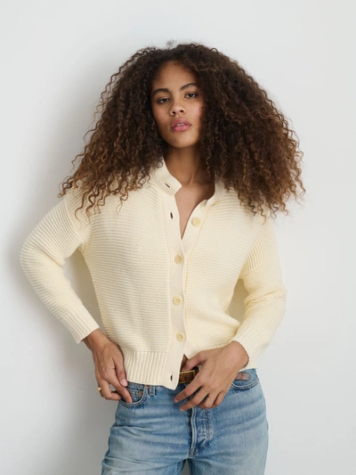 Shop Alex Mill Nico Cardigan In Cotton In Ivory