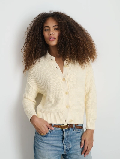 Shop Alex Mill Nico Cardigan In Cotton In Ivory