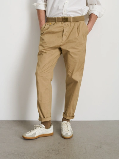 Shop Alex Mill Standard Pleated Pant In Chino In Vintage Khaki