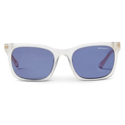 Bruno Magli Rectangle Sunglass In Green Acetate In Grey