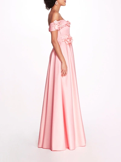 Shop Marchesa Duchess Satin Ball Gown In Blush
