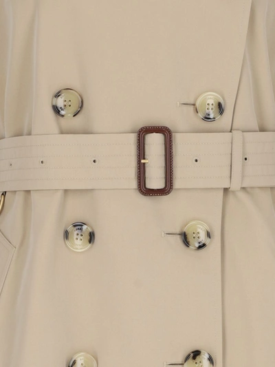 Burberry Belted Double-breasted Trench Coat With Epaulettes And Storm Flap In Beige