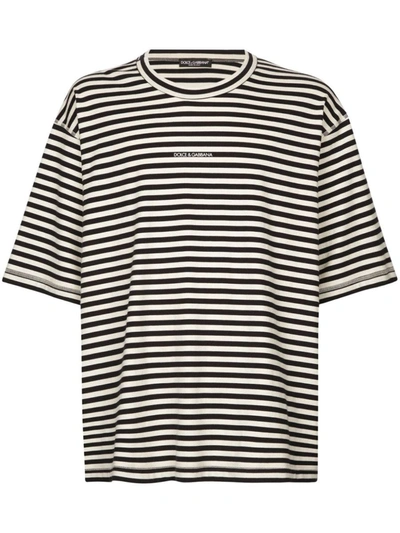 Shop Dolce & Gabbana Striped T-shirt In Nero E Bianco