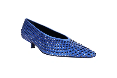 Shop La Rose Heeled Ballerina Shoes Crystal Blue
