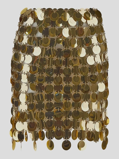 Shop Rabanne Rabana Skirt In Golden