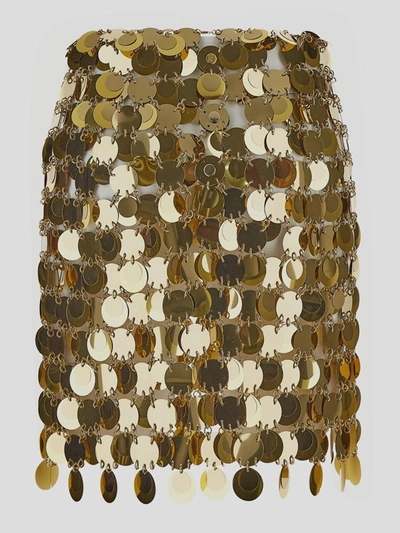 Shop Rabanne Rabana Skirt In Golden