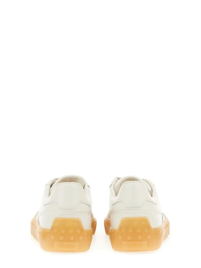 Shop Tod's Leather Sneaker In Ivory