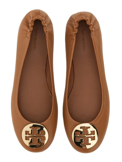 Shop Tory Burch Ballerina "minnie Travel" In Beige