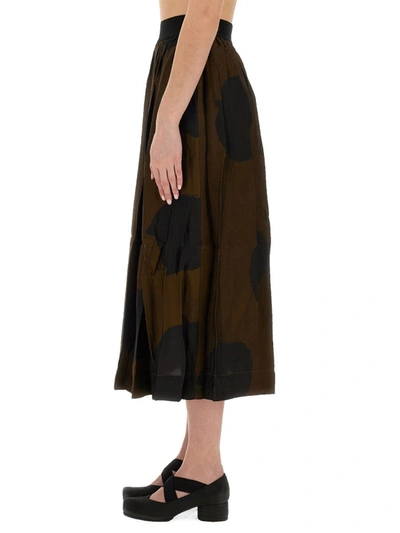 Shop Uma Wang "gillian" Skirt In Brown
