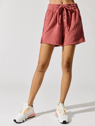 Shop Donni Terry Henley Short In Raspberry