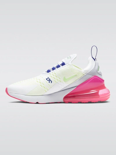 Shop Nike W Air Max 270 In White/volt-pink Blast-indigo Burst