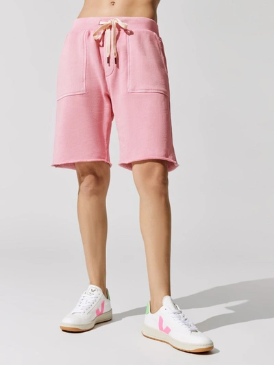 Shop Nsf Jen Slouchy Cut Off Sweatshort In Pigment Sachet Pink