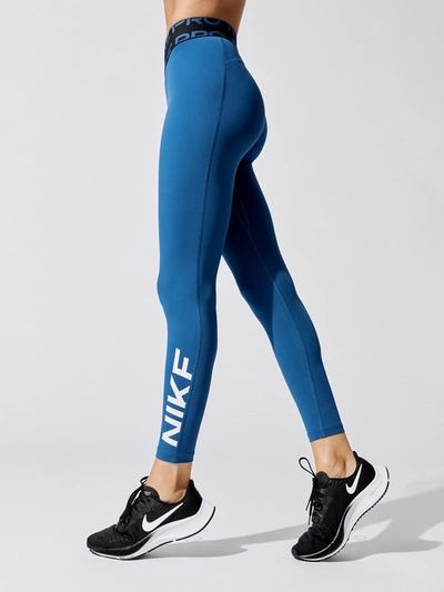 Shop Nike Pro Dri-fit Graphic Tight In Court Blue,black,white