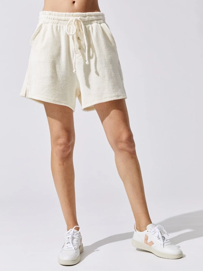 Shop Donni Terry Henley Short In Creme