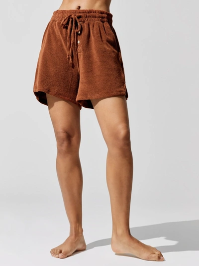 Shop Donni Terry Henley Short In Cinnamon