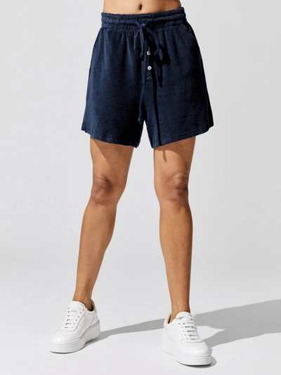 Shop Donni Terry Henley Short In Navy
