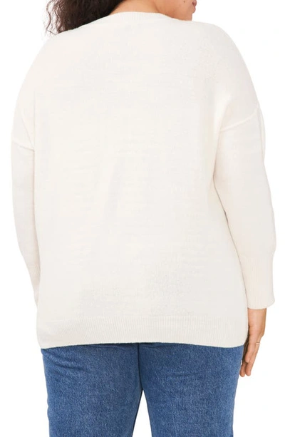 Shop Vince Camuto Crewneck Sweater In Antiq White
