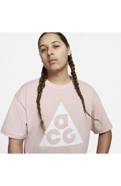 Shop Nike Acg Oversize Graphic Tee In Pink Oxford