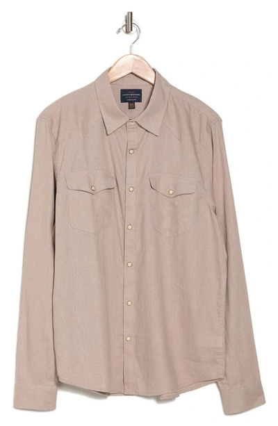 Shop Lucky Brand Santa Fe Linen Shirt In Simply Taupe