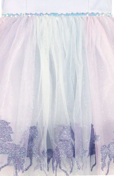 Shop Zunie Kids' Glitter Unicorn Dress In Periwinkle