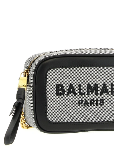 Shop Balmain B-army Crossbody Bags White/black