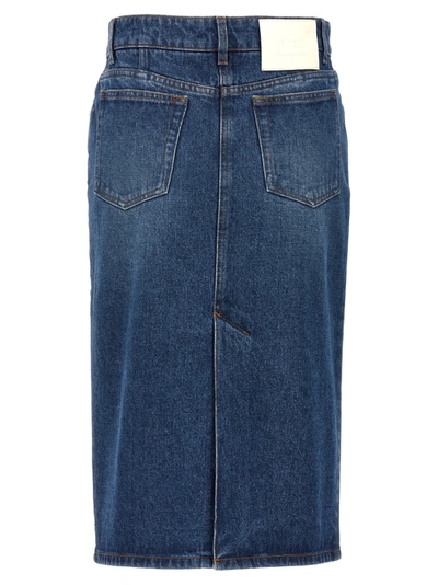Shop Ami Alexandre Mattiussi Denim Skirt Skirts Blue
