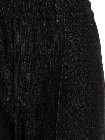 Shop Brunello Cucinelli Elasticized Waist Jeans Black