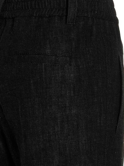Shop Brunello Cucinelli Elasticized Waist Jeans Black