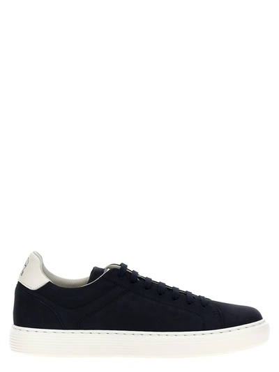 Shop Brunello Cucinelli Leather Sneakers Blue
