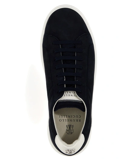 Shop Brunello Cucinelli Leather Sneakers Blue