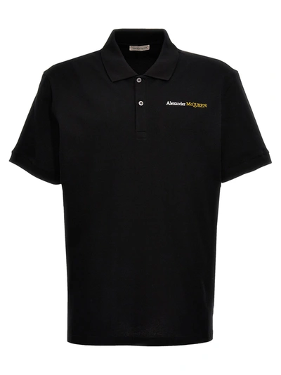 Shop Alexander Mcqueen Logo  Shirt Polo Black