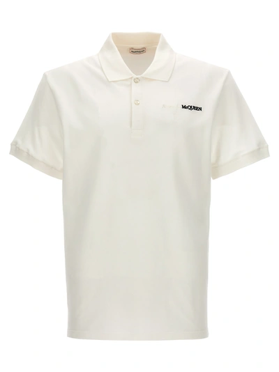 Shop Alexander Mcqueen Logo  Shirt Polo White