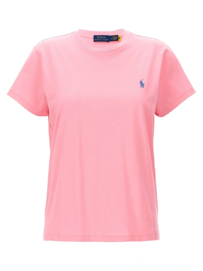 Shop Polo Ralph Lauren Logo Embroidery T-shirt Pink