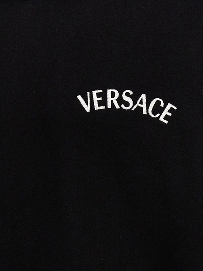 Shop Versace Logo Hoodie Sweatshirt Black