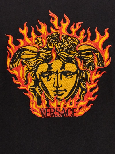 Shop Versace Medusa Flame Sweatshirt Black