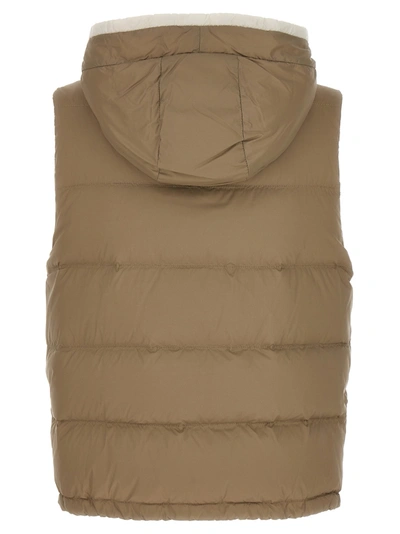 Shop Brunello Cucinelli Padded Vest Gilet Beige