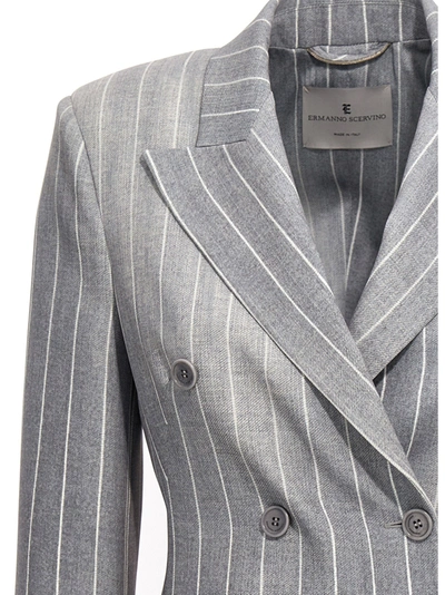 Shop Ermanno Scervino Plastered Double Breast Blazer Jacket Jackets Gray