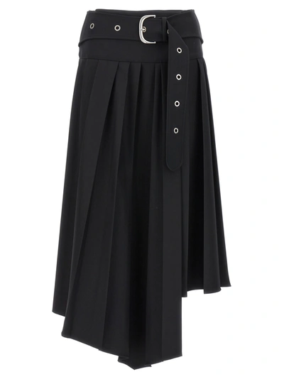 Shop Off-white Pleated Midi Skirt Skirts Black
