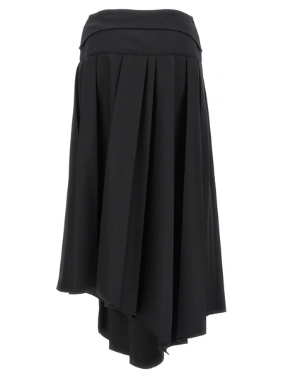 Shop Off-white Pleated Midi Skirt Skirts Black