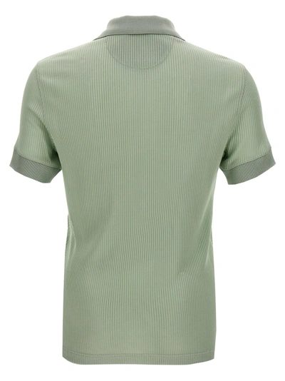 Shop Tom Ford Ribbed Viscose  Shirt Polo Green