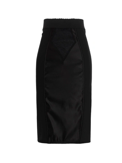 Shop Dolce & Gabbana Satin Midi Skirt