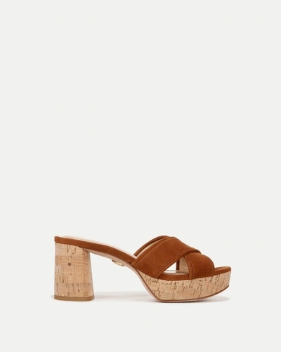 Shop Veronica Beard Dory Block-heel Sandal In Caramel