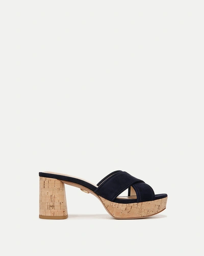 Shop Veronica Beard Dory Block-heel Sandal In Navy