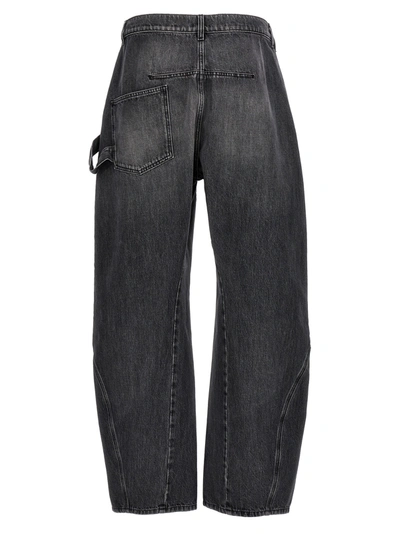 Shop Jw Anderson Twisted Workwear Jeans Gray