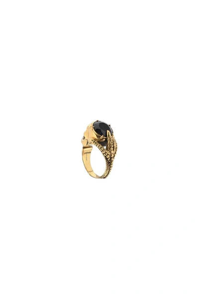Shop Alexander Mcqueen Victorian Skull Ring In Gold