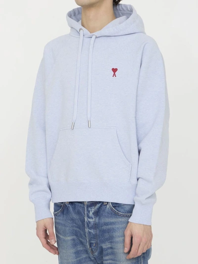 Shop Ami Alexandre Mattiussi Ami De Coeur Hoodie In Blue