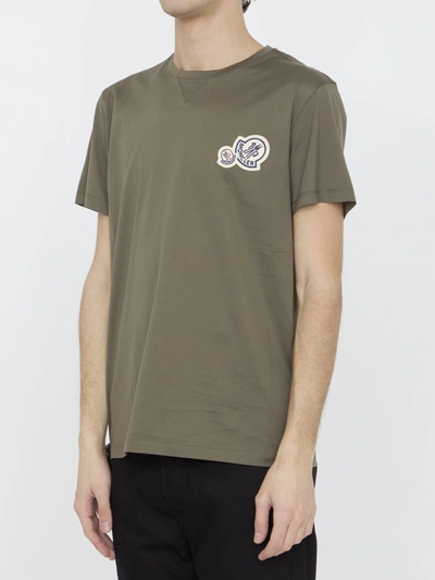 Shop Moncler Cotton T-shirt In Brown