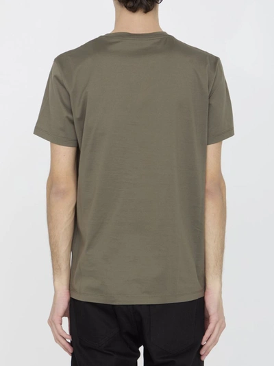 Shop Moncler Cotton T-shirt In Brown