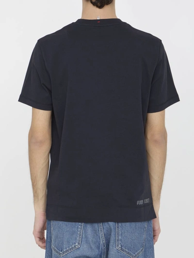 Shop Moncler Cotton T-shirt In Blue